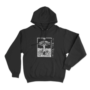 Lovers Tarot Card Unisex Hoodie Black