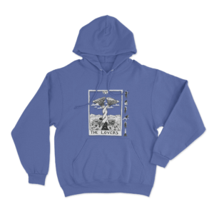 Lovers Tarot Card Unisex Hoodie Blue