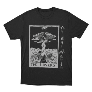 Lovers Tarot Card Unisex T Shirt Black