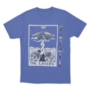 Lovers Tarot Card Unisex T Shirt Blue