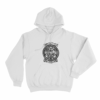 Occult Cat Pentagram Emblem Unisex Hoodie White