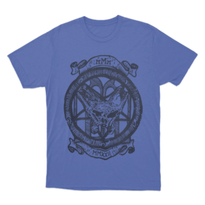 Occult Cat Pentagram Emblem Unisex T Shirt Blue