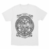 Occult Cat Pentagram Emblem Unisex T Shirt White